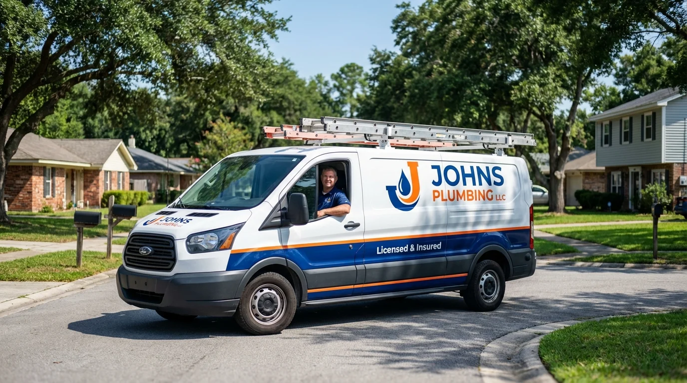 Johns Plumbing LLC service van in Loxley, AL