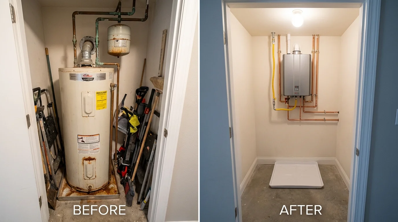 Tank water heater versus wall-mounted tankless unit comparison for Loxley, AL homeowners